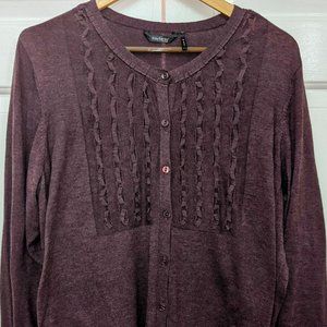Daisy Fuentes Plum Cardigan 1X